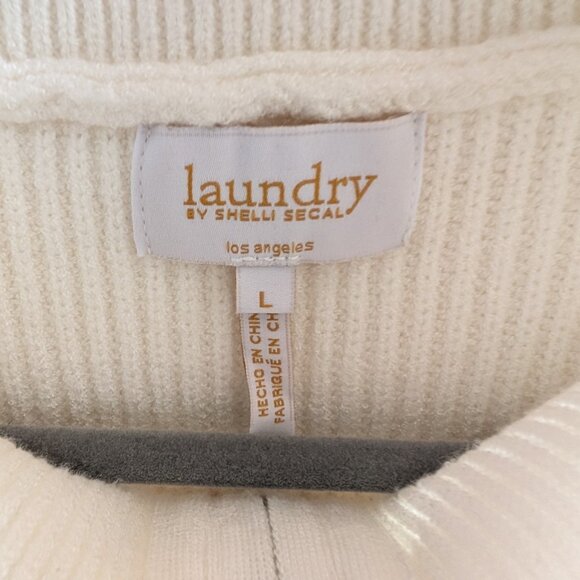 Laundry by Shelli Segal Striped Half Zip Sleeveless Pullover Large Coastal Chic - Picture 4 of 12